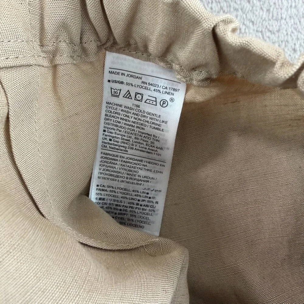 BANANA REPUBLIC Arcata Tencel-Linen Easy Wide Leg Pants in Beige Women Medium